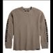L/S waffle Knit Shirt w/Sleeve Print
