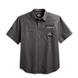 S/S Woven Shirt w/Skull Graphic/ Gray