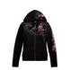 96291-11VW Embellished Zip Front Hoodie