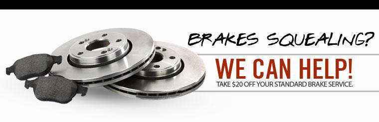 Take $20 off your standard brake service with our Brake Service Special.