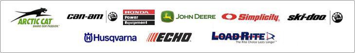 We proudly carry products from Arctic Cat, Can-Am, Honda Power Equipment, John Deere, Simplicity, Ski-Doo, Husqvarna, ECHO, and Load Rite.