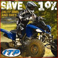 Save 10% on ITP rims and tires.