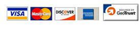 We accept Visa, MasterCard, and Discover.