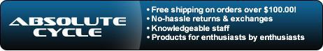 Absolute Cycle: Free shipping on orders over $100.00! No-hassle returns & exchanges. Knowledgeable staff. Products for enthusiasts by enthusiasts.