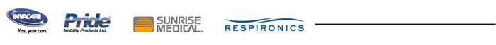 We carry products from Invacare, Pride, Sunrise, and Respironics.