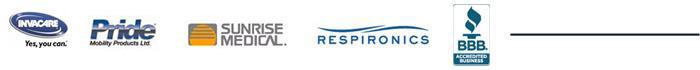 We carry products from Invacare, Pride, Sunrise, and Respironics.