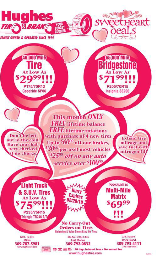 Hughes Tire & Brake Specials - Click here to view printable version.