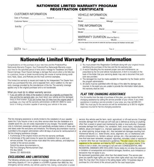 Murrys Tire and Service World - Tire Protection Plan