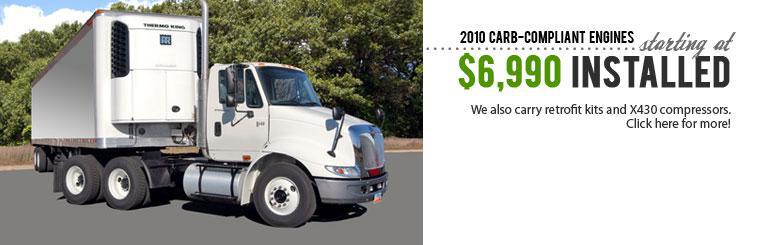 Save $400 or more with the purchase of 2010 CARB-compliant engine, retrofit kit, and x-430 compressor.