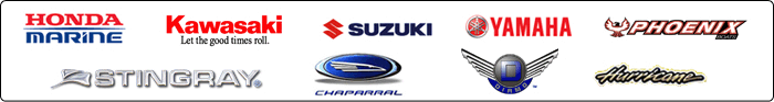 We carry products from Honda Marine, Kawasaki, Suzuki, Yamaha, Aqua Patio, Centurion, Chaparral, Hurricane, and Diamo.