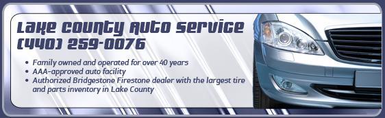 Lake County Auto Service: (440) 259-0076. Family owned and operated for over 40 years. AAA-approved auto facility. Authorized Bridgestone/Firestone dealer with the largest tire and parts inventory in Lake County.