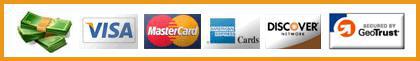 We accept cash, Visa, MasterCard, American Express, and Discover.