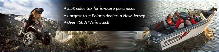 3.5% sales tax for in-store purchases. Largest true Polaris dealer in New Jersey. Over 150 ATVs in stock.
