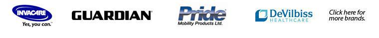We carry products from Invacare, DeVilbiss, Jay, Guardian, Pride.