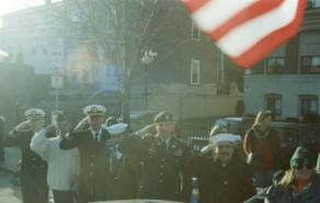 American Soldiers Salute during St. Patrick's Day Parade