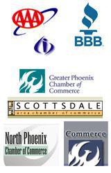 We are accredited by AAA, BBB,  ITD-Independent Tire dealer,  Scottsdale Chamber of Commerce, Greater Phoenix Chamber of Commerce, Anthem Chamber of Commerce, and the North Phoenix Chamber of Commerce.