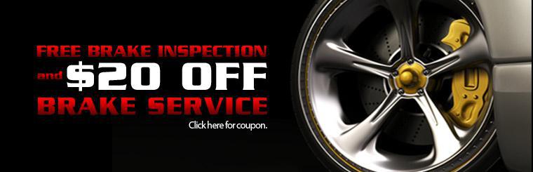 Click here for a free brake inspection and to take $20 off a brake service.