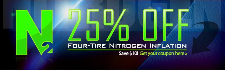 Get 25% off a four-tire nitrogen inflation! Click here for coupon.