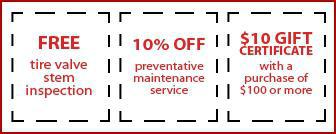 Free tire valve stem inspection.