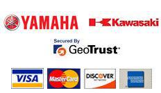 We carry Yamaha and Kawasaki. We accept Visa and MasterCard.