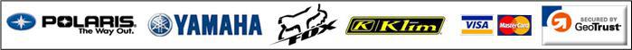 We carry products from Polaris, Yamaha, Fox, and Klim. We accept Visa and MasterCard.