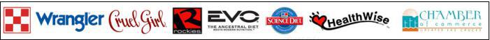 We carry the following brands: Wrangler, Cruel Girl, Rockies, Evo, Science Diet, and Health Wise. We are affiliated with the Chamber of Commerce.