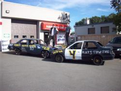 Matt Oneill and Ryan Ogrady with their cars before the event