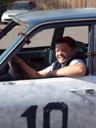 Matt 'One Minute' Oneill behind the wheel of his ride
