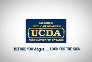 Member Used Car Dealer [UCDA] Association of Ontario. Before you sign... look for the Sign!