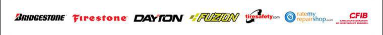 We carry Bridgestone, Firestone, Dayton, and Fuzion products.