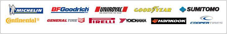 We offer great products by Michelin, BFGoodrich, Uniroyal, Goodyear, Sumitomo, Continental, General Tire, Pirelli, Yokohama, Hankook, and Cooper.