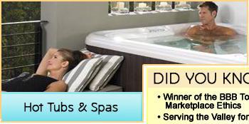 Hot Tubs & Spas - Winner of the BBB Torch Award for Marketplace Ethics. Serving the Valley for 58 years. Complete pool renovations. Vinyl liner replacement. Spa sales & installation. Custom in-ground and vinyl pool installation.