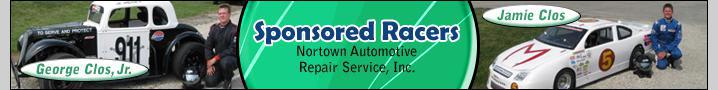 Sponsored Racer of Nortown Automotive Repair Service, Inc.: George Clos, Jr. and Jamie Clos.