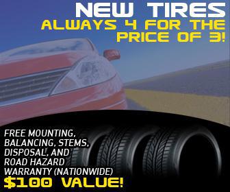 Always get four tires for the price of three!