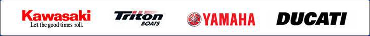 We carry products from Kawasaki, Triton, Yamaha, and Ducati.