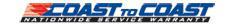 Coast to Coast Nationwide service warranty