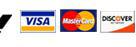 We accept Visa, MasterCard, and Discover.