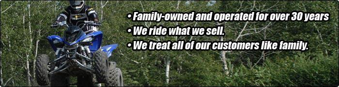 Kawasaki Yamaha Sport Center has been family-owned and operated for over 30 years. We ride what we sell. We treat all of our customers like family.