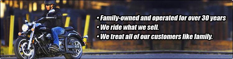 Kawasaki Yamaha Sport Center has been family-owned and operated for over 30 years. We ride what we sell. We treat all of our customers like family.