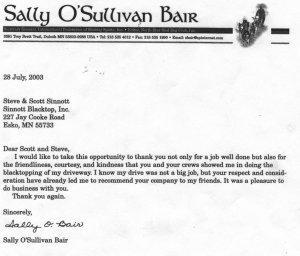 Sally O'Sullivan Bair Testimonial