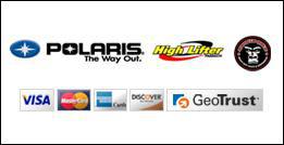 We carry Polaris, High Lifter, and Gorilla. We accept Visa, MasterCard, Discover, and American Express.