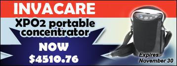 Invacare XPO2 portable concentrator. Now $4510.76. Expires November 30.