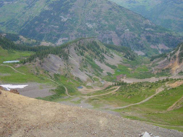Looking down from Gunsite Pass - Monday