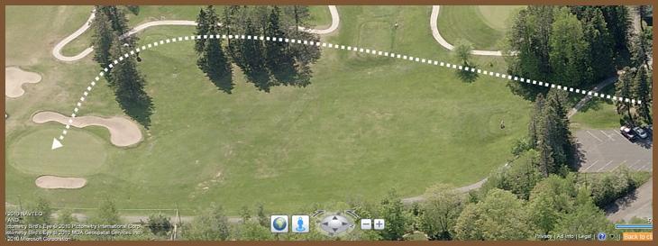 Course Layout: Hole 10 at Ridgeview Country Club (195 yard par 3)