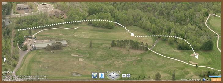 Course Layout: Hole 11 at Ridgeview Country Club (372 yard par 4)
