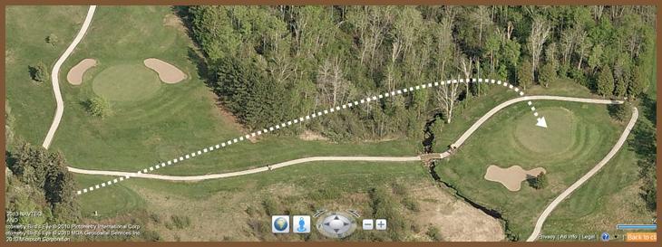 Course Layout: Hole 12 at Ridgeview Country Club (170 yard par 3)