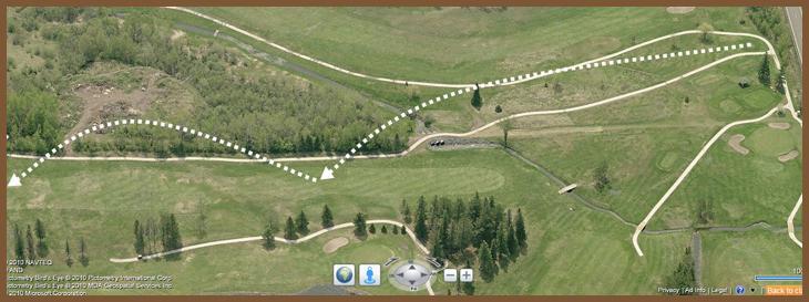 Course Layout: Hole 14 at Ridgeview Country Club (480 yard par 5)