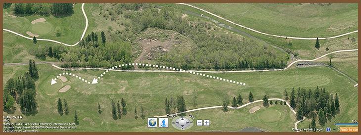 Course Layout: Hole 14 at Ridgeview Country Club (480 yard par 5)
