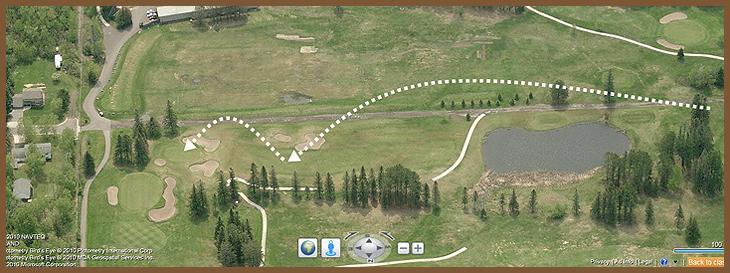 Course Layout: Hole 15 at Ridgeview Country Club (305 yard par 4)