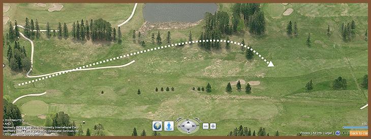 Course Layout: Hole 16 at Ridgeview Country Club (542 yard par 5)